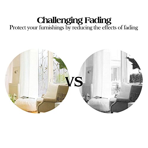 Rabbitgoo® 3D Statisch Haftende Fensterfolie Dekorfolie Sichtschutzfolie Fensterschutzfolie Anti-UV Upgrade Version 90*200cm - 6