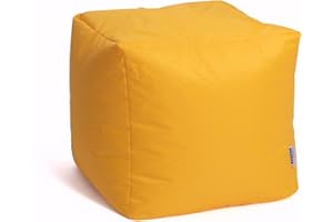 Avalon - Pouf Poggiapiedi CUBO Jive, Puff Poggiapiedi Divano quadrato, Puffo Imbottito in Tessuto Tecnico Resistente e Antistrappo, Comodo e Impermeabile, Made in Italy(45cm-Giallo Limone)