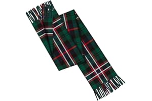 BRAW CLANS TARTANS 100% Lambswool Tartan scarves made in Scotland - 180x25CM - All-season essential Smooth Extra Long Scarf - Gift