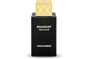 ‎SWISS ARABIAN Swiss Arabian Shaghaf Oud Aswad Eau de Parfum Unisex 75ML - Ein komplexer orientalischer holziger Oud mit Safran, Rose und reichhaltigem Agarholz - Ein rätselhafter und leidenschaftlicher Duft