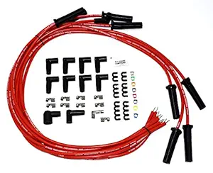 A-Team Performance Silicone High Performance Spark Plug Wire Set Universal Fit V8 V6 Plus Coil Wire Compatible with Buick Cadillac Chevy GMC Ford Mopar Oldsmobile Pontiac Red 8.0mm