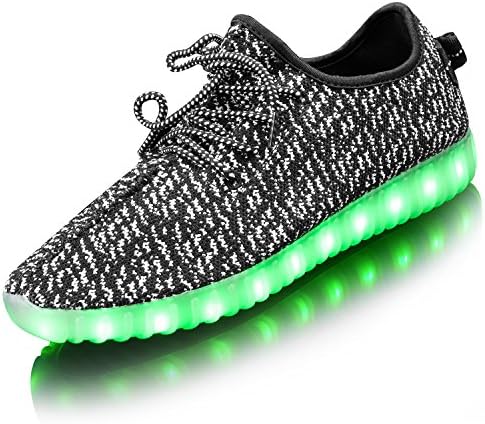 LED Shoes,LEADFAS 7 Colors Light up Sneaker Unisex Men Women Sport Outdoor Athletic USB Charging Trainers For Party Christmas Halloween Gift Boys Girls LED Couple Sneaker (EU 37/UK 4, Black)