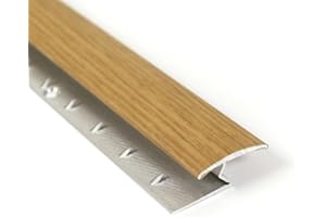 AMBIENCE HARDWOOD FLOORING Aluminium door bar threshold Z Section (Light Oak laminate) 900mm