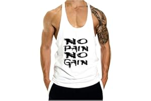 WAZZAP Herren No Pain No Gain Bodybuilding Tank Top Stringers Gym Fitness Sport Muskelshirt Ärmellos T-Shirt