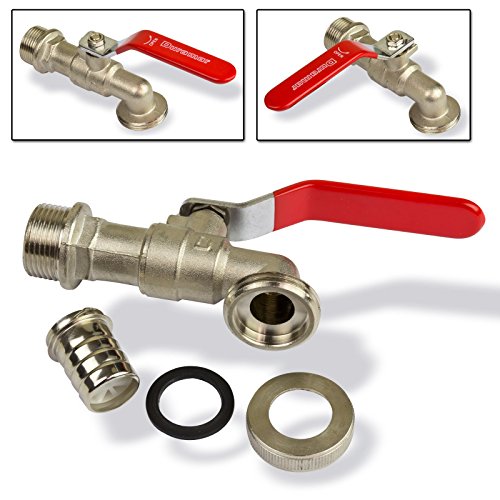 Stabilo-Sanitaer Kugelauslaufhahn 1 Zoll Kugelventil Kugelhahn Messing Zapfhahn Wasserhahn Aussen Auslaufventil Auslaufhahn Kugelauslasshahn - 2
