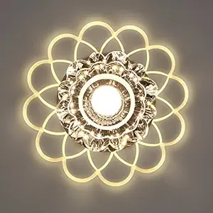 Outgeek LED Ceiling Light Crystal 220V Flush Mount Lamp Ceiling Mount Lamp for Hallway