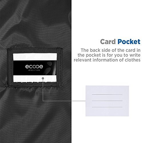 Ecooe 2 x Schwarz Kleidersack Polyester Kleiderhülle Kleiderschutz Aufbewahrung 110 × 60 cm - 5