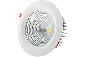 ONSSI Foco de Techo Downlight LED 40W Cobslim Circular Blanco Neutro Empotrado Marco Blanco Alta Luminosa