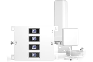 LINSINAL Amplificador de Cobertura Movil para Casa y Oficina, Amplificador Señal Movil gsm 3G 4G LTE Banda 8/3/1/7 hasta 150 Metros Cuadrados Compatible con Vodafone,Orange,Simiyo,Yoigo,LEBARA y Digi