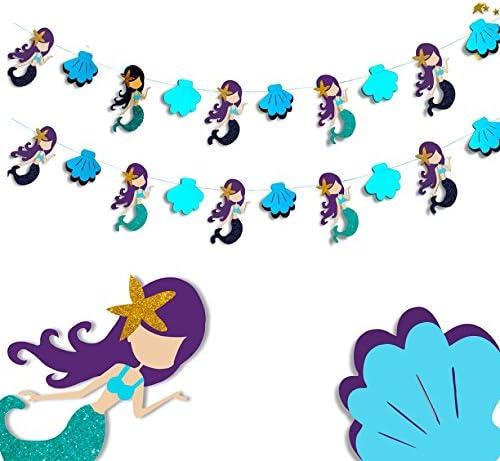 Mermaid Party Decorations - Under the sea Party - Birthday Decorations - Girls Party Supplies - Baby Shower Decorations - Mermaid Garland - Party Decorations - Beach Wedding Decorations - Beach Theme Party Supplies