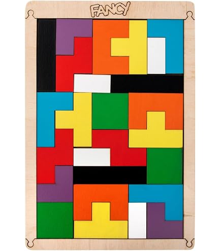 Tangram De Madera Con 42 Desafíos Geométricos – Juego De Bloques Educativo Para Niños Y Adultos, Estimulación Cerebral Y Habilidades Matemáticas