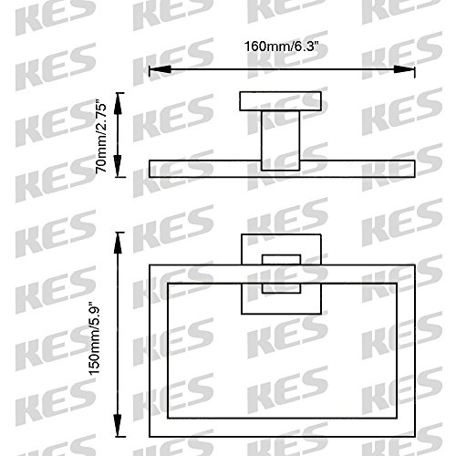 KES Bad-Serie Papierrollenhalter Handtuchring Handtuchhalter Bad aus mattem Edelstahl, Gebürsteter, LA242-21 - 3