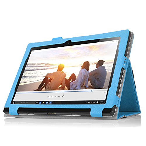 Lenovo Miix 310 hülle, IVSO hochwertiges PU Leder Etui hülle Tasche Case – mit Standfunktion,super 360° Anti-Wrestling, ist für Lenovo Miix 310 25,65 cm (10,1 Zoll HD) Tablet PC perfekt geeignet, Blau - 3