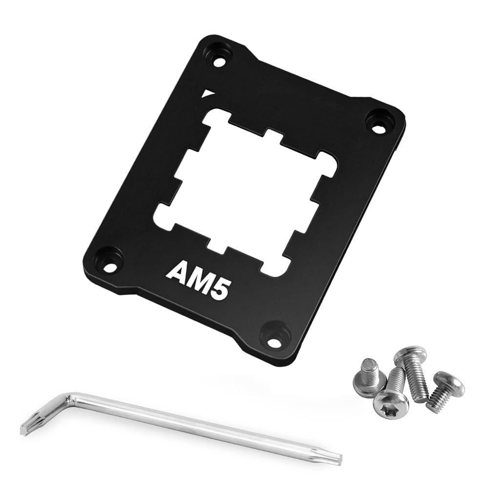 ZORBESÂ® Aluminum Integrated CPU Holder for AMD AM5 ASF CPU Anti-Bending Contact Frame with 4Pcs Screws & 1x Screwdriver, 69x53x5mm