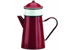IBILI 910815 Cafetière avec Filtre en acier émaillé vitrifié Rouge 1,5 l