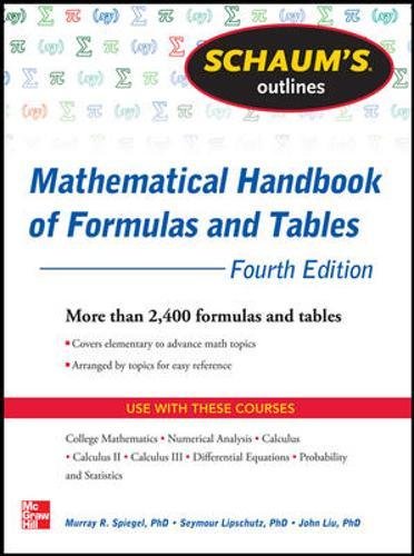 Preisvergleich Produktbild Mathematical Handbook of Formulas and Tables (Schaum's Outlines)