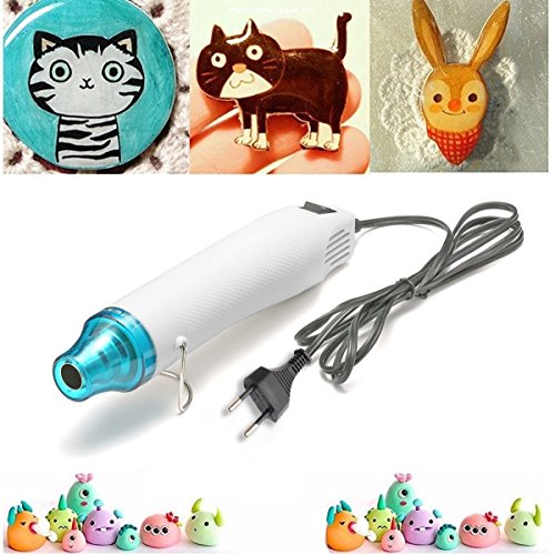 MAIKEHIGH heißluftfön mini, Heat Gun Werkzeug, DIY Stempel Convex Powder Emboss Heat Gun-Tool, ABS Material Heizgeräte.(weiß) - 6