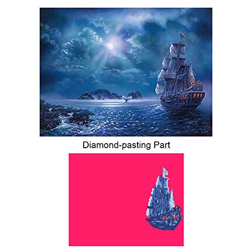 DIY 5D Sailing Boat Diamond Painting Cross-Stitch for Entrance Living Room Bedroom - 9