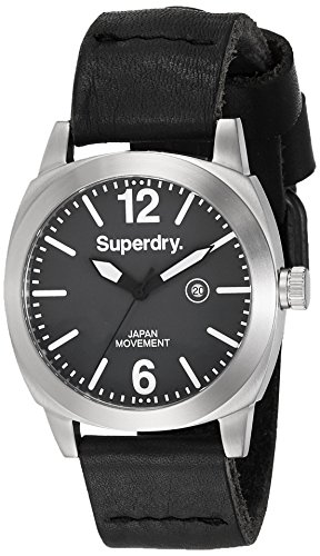 Superdry Herren-Armbanduhr XL Analog Quarz Leder SYG103TW Superdry Herren-Armbanduhr XL Analog Quarz Leder SYG103TW
