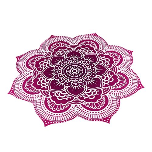 Ularma 150cm Rund Lotosblume Handtuch Leicht Dünn Wandbehang/ Bettdecke/ Strandtuch (Lila)