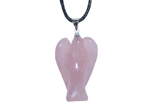 JANNI-SHOP-ANHÄNGER Rosenquarz Engel Anhänger mit silberfarbener Öse ca. 30 mm Öse ca.10 mm.(4967)