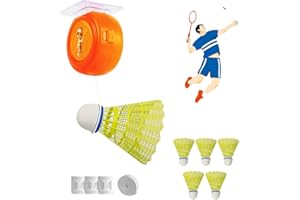 RUIOOMEEP Badminton Rebound Trainer Tragbarer Badminton Trainer Trainingshilfe Badminton Badminton Einzelspieler Rückpralltrainer Badminton Selbstlerngerät für Badmintonplätze, Garten, Parks, Wohnzimmer, Balkon