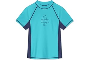 Glimnerize Jungen Rashguard Schwimmshirt Kurzarm UV Shirt Badeshirt Rundkragen Bademode Trocknend 104-164…