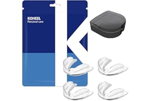 KOHEEL MG Gouttière Dentaire Thermoformable contre le Bruxisme, Protections Nocturnes Anti-Grincement et Serrement de Dents, Lot de 4 (4 grandes)