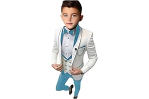 BOTONG Costume coupe ajustée pour garçons, châle, veste, pantalon, fête, smoking pour enfants, mariage
