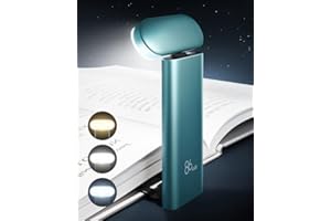 86lux Leselampe Buch Klemme,USB Wiederaufladbare Klemmleuchte für Lesen ins Bett mit 7 LED,Lesezeichenlicht mit gebogenem Rand,3 Farbtemperatur Modi Aqua