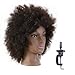 Afro Training Head Hairdressing 100% Real Human Hair Styling Mannequin Manikin Dolls Head (Table Clamp Holder Included) EHI0210D