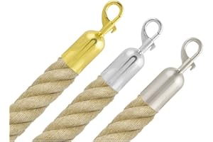 FLEXIBARRIER Cuerda de Barrera -Cáñamo- con extremos de presión (Ø25 mm) (2,0 m, Satinado)