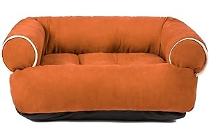 RICHRAIN Canapé-lit Pour Chien à Sommeil Profond Litière Pour Chat De Haute Qualité Lit Pour Animaux De Compagnie Plus épais Et Chaud En Hiver Pour Petits Chats Et Chiens (L,Orange)