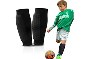 KEWUF 1 par espinilleras de fútbol para niños, espinilleras pequeñas, calcetines de fútbol, protectores de pantorrilla antideslizantes, para juegos niños