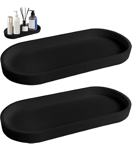 Vassoio Portagioie In Silicone Per Toeletta - SWOOMEY, Rettangolare, Antiscivolo, 31x13.5x2 Cm, Elegante