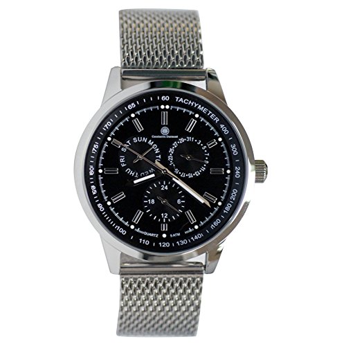 Constantin Durmont CD-ORLA-QZ-STM2-STST-BK - Reloj de Pulsera Hombre, Acero Inoxidable, Color Plateado