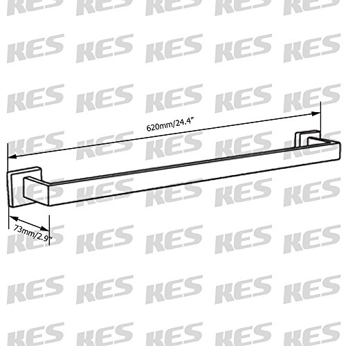 KES A2500 Single Handtuchhalter / Handtuchstange für das Badezimmer, Wand montierbar, polierter Edelstahl - 2