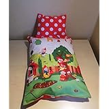 Puppenbettwäsche Vintage Pilzhaus Zwerge Zwergenhaus