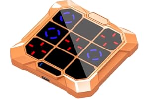 ZAOSMUS Juego de Tic-TAC-Toe, 6 en 1 Juego Electrónico Tic-TAC-Toe Recargable con Función Mute,Juego de Mesa Rompecabezas de Mano Juguete Educativo,Juegos de Viaje Portátiles Regalos para Niños y Adultos