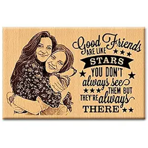 Incredible Gifts India Friendship Gifts for Best Friend - Personalized Photo Plaque (Wooden, 6x4-inch, Brown)