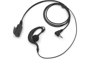 SUNDELY® Auricolare auricolare per Yaesu Vertex Standard Radio FT-10R FT-40R FT-70DE FTA-250L VX-300 VX-424 Walkie Talkie 3,5 mm 1 pin (4 poli) con microfono PTT G-shape Ear Clip Hook Hanger