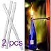Produktbild MENGZHEN Rund 1,3 x 35,8 cm weiß Glasfaser docht Öl Kerzendocht für Wein Flasche Tiki leitet, As Picture Shown, 2PCS