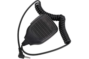 DIYEENI Handheld Speaker Mic,3.5mm Walkie Talkie Shoulder Speaker Microphone with PU wire for Baofeng/Yaesu,Two-Way Radio Mic Speaker For Police,Security Personnel,Driving, Hiking