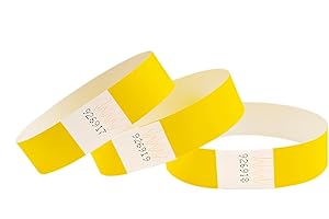 ‎CINTAPUNTO CINTAPUNTO - Einlassbändchen Papier - Eintrittsbänder 500 Stück - Einlassbänder - Festival Armbänder - Party Bändchen Einlass Eintritt - eintrittsbändchen - Bänder Club - wristband - Yellow gelb