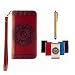 Produktbild Galaxy A5 (2016) SM-A510F Hülle, MUTOUREN Schutzhülle für Samsung Galaxy A5 (2016) SM-A510F Handyhülle Brieftasche Gürtelhändytasche Bookstyle Wallet Flip Case Lederhülle mit Standfunktion Kartenfach Magnetic lock Ultra dünn Wallet Case Geprägtes Muster Henna Indische Sonne Mandala Rraun + Stylus Pen