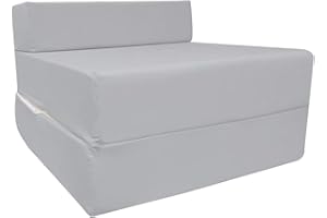 ISTYLE MODE BETTER HOME CHOICE iStyle Mode Fold Out Guest Chair Z Bed Futon Sofa Comfortable Supreme Quality Foam for Adult and Kids Lounger Mattress (Grey)