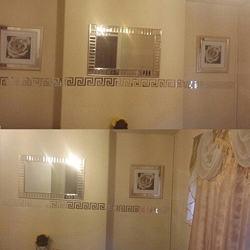 Kingko® 10pcs DIY moderne Acrylplastik Spiegel-Aufkleber-Ar-Halle Schlafzimmer-Dekor (Silber) - 3