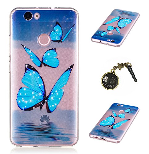 Preisvergleich Produktbild Ultradünne transparente Hülle für Huawei Nova Hülle Schutzhülle Handy TPU Silikon Hülle Case Cover Durchsichtig Gel Tasche Bumper ( + Stöpsel Staubschutz) (1)