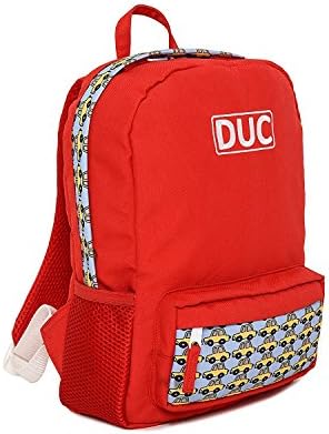DUC Jr Car Print School Backpack, Red Rucksack Made With Polyster 18L, For Kids, Children, Toddlers, Boys, Girls