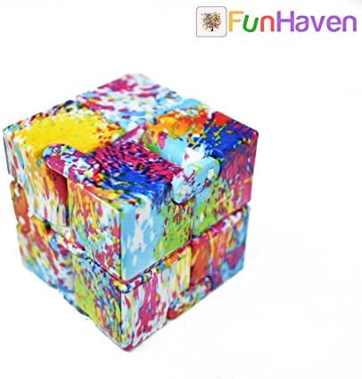 FunHaven Infinity Cube Fidget Toy for Anxiety Toys Girls Boys Adults Cubes Galaxy Fiddle ADHD Autism Stress Relief Sensory Folding Finger Fidgets (Funky)
